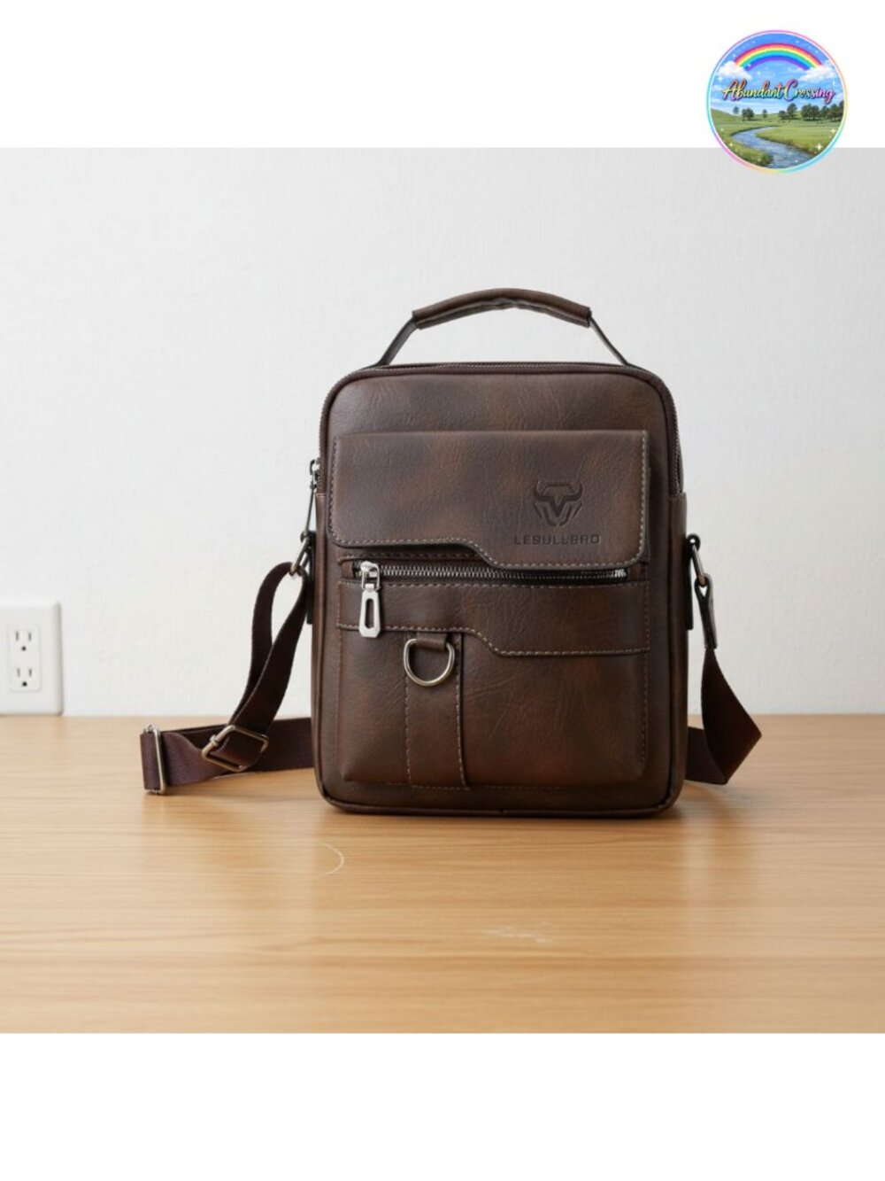 Men's PU Leather Crossbody Shoulder Bag Messenger Sling Business